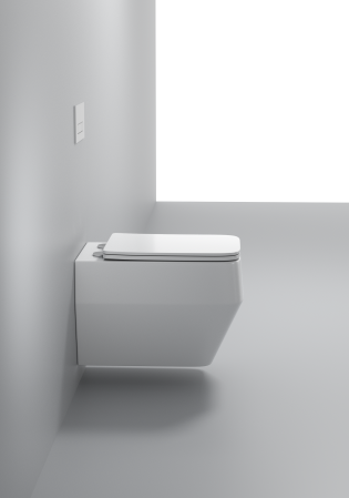 Vas WC suspendat cu capac, Rimless, finisaj alb 54 x 36 x 36 cm - T3133 [2]