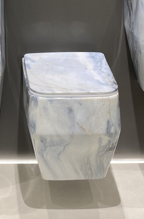 Vas WC suspendat cu capac, Rimless, finisaj alb-gri-albastrui 54 x 36 x 36 cm - T3133CW72 [1]