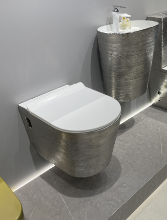 Vas WC suspendat cu capac, Rimless, finisaj argintiu 57 x 34 x 34 cm - T3203EDS [4]