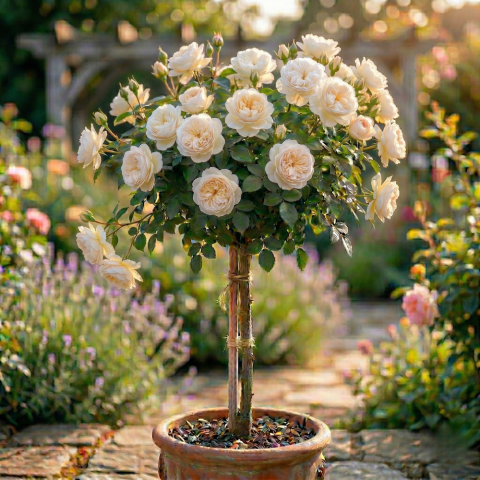Trandafiri Copac - Trandafir Copac Rosa Pienna Alb
