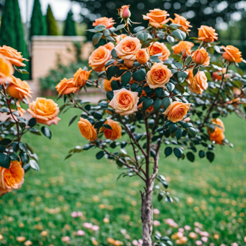 Trandafiri - Trandafir Copac Roze Pienna Portocaliu