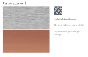 culori parte exterioara aluminiu si cupru