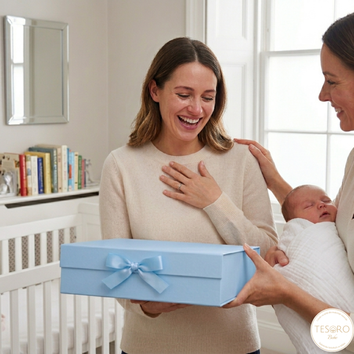 Cutie premium pentru Trusou botez și amintiri, baby blue, 33x25x12 cm | Tesoro Bebe [2]