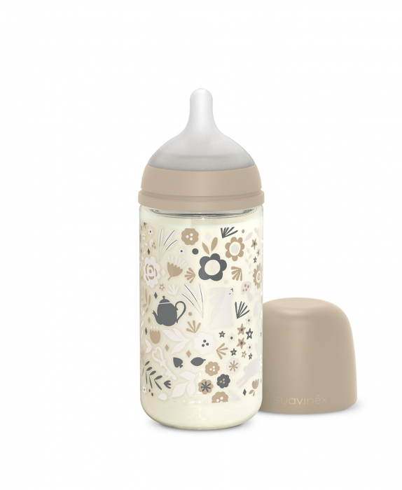 BIBERON DE STICLĂ 240ML SXPRO DEBIT MEDIU LIBERTY BEIGE, WONDERLAND SUAVINEX [2]
