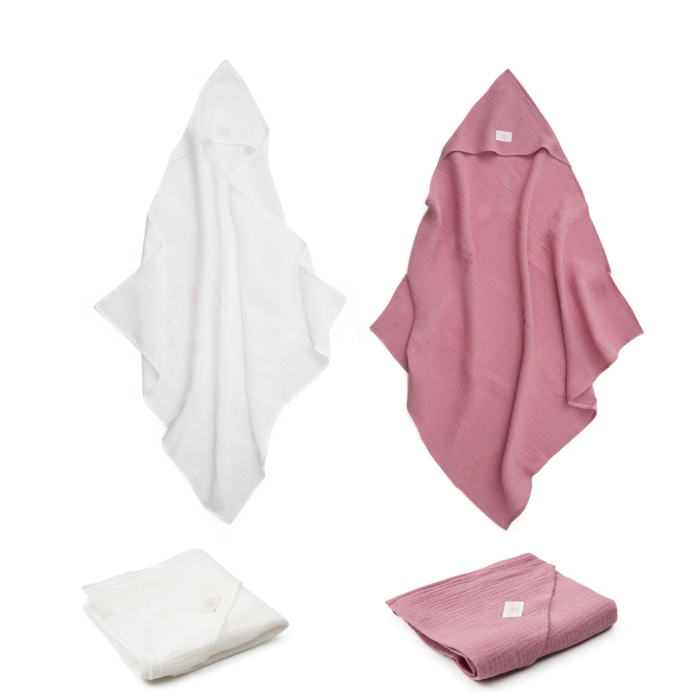 Set 2 x Prosop din muselina cu gluga [1]