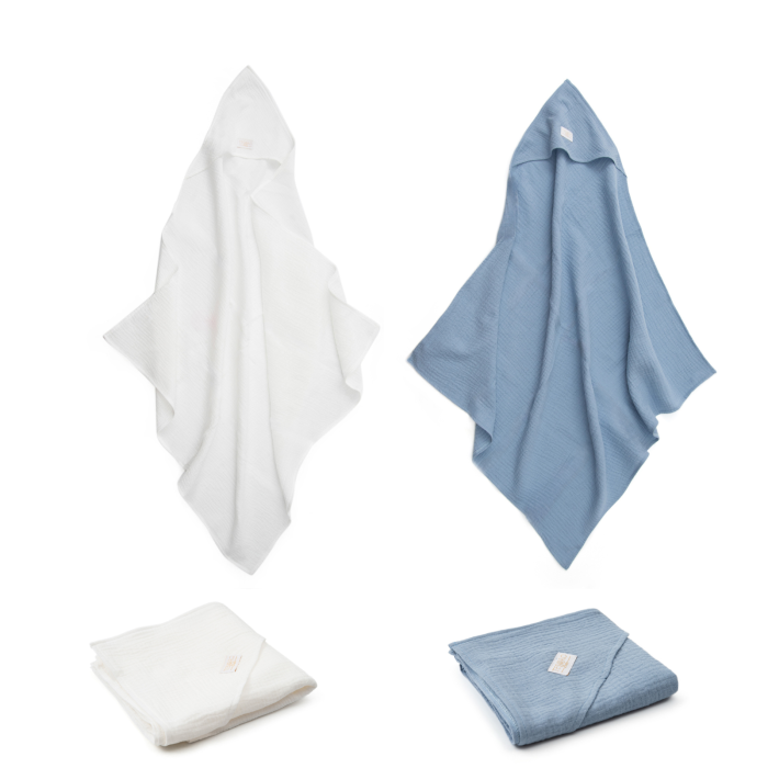 Set 2 x Prosop din muselina cu gluga [1]