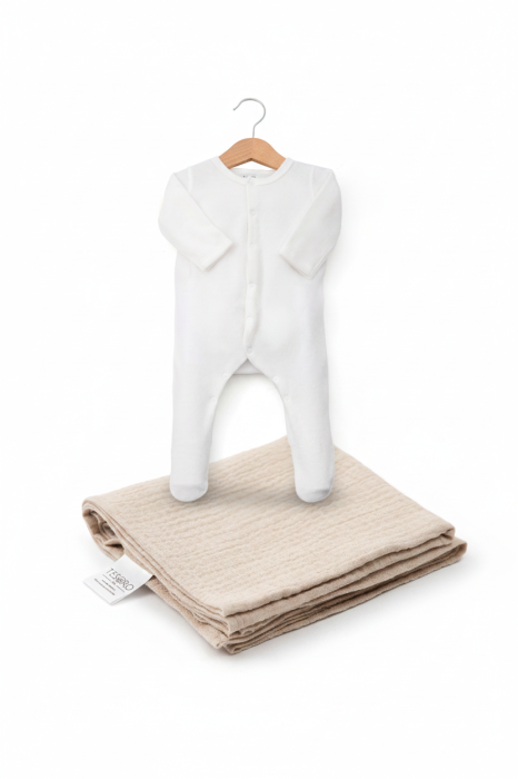 Set cadou alint de catifea alb-bej [6]