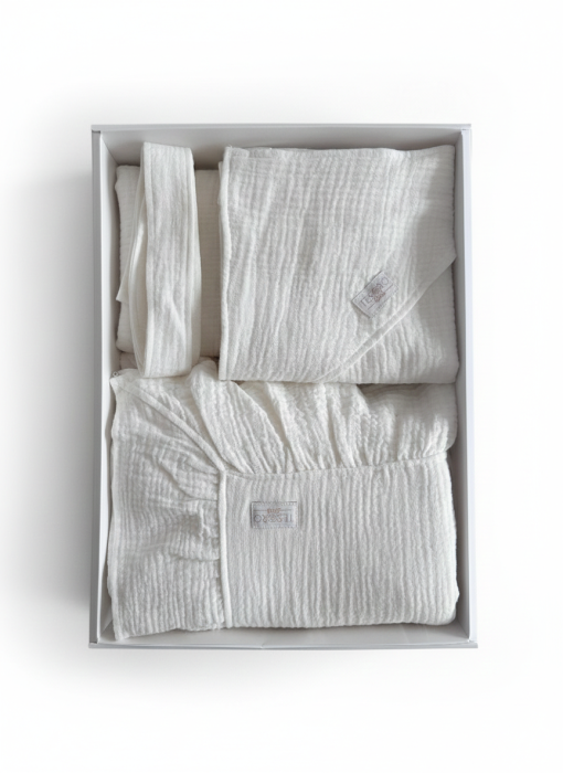 Set cadou exclusiv "Pure Muslin" – 4 piese esențiale pentru bebeluș [2]