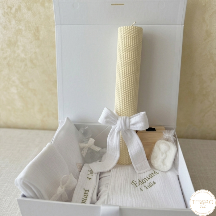 Trusou Botez Premium din Muselină - Set Complet Tesoro Bebe [3]