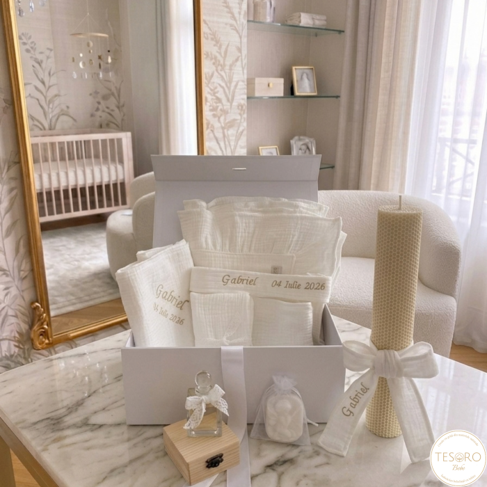 Trusou Botez Premium din Muselină - Set Complet Tesoro Bebe [2]