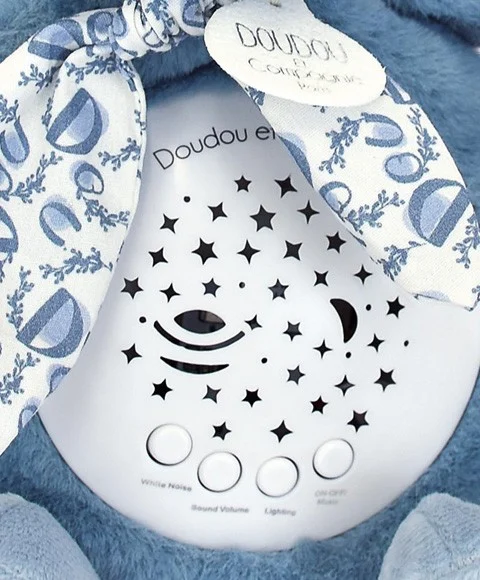 Veioză Muzicală Interactivă Iepuraș Pufos, 19 cm, 10 Melodii și Sunete Albe [2]