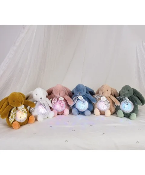 Veioză Muzicală Interactivă Iepuraș Pufos, 19 cm, 10 Melodii și Sunete Albe [4]