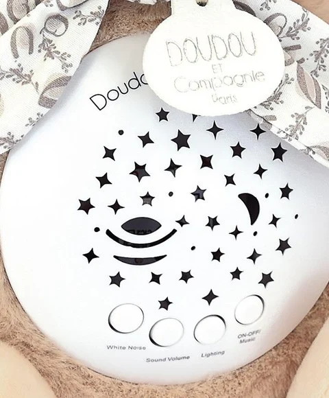 Veioză Muzicală Interactivă Iepuraș Pufos, 19 cm, 10 Melodii și Sunete Albe [2]