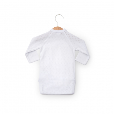 Body bebelusi alb, din bumbac  cu model pointelle [1]