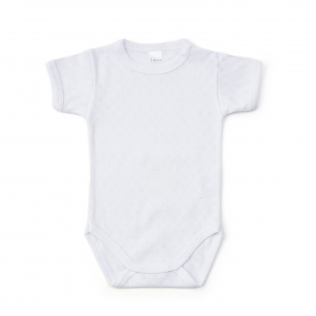 Body - Body bebe maneca scurta, din bumbac moale pointelle