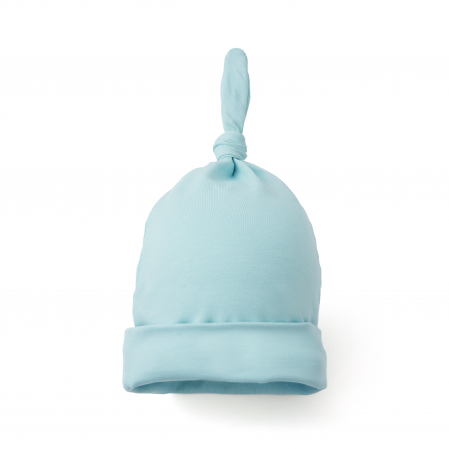 Caciulite - Caciulita nou-nascut cu nod – bumbac fin  minty blue