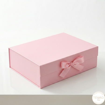 Botez - Cutie premium pentru Trusou botez și amintiri, roz, 33x25x12 cm | Tesoro Bebe