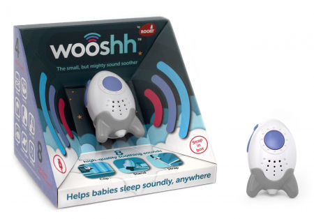 Jucarii - Dispozitiv pentru adormit copiii, cu sunete, USB, 6 cm, Rockit Wooshh