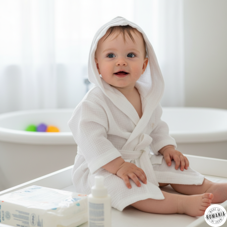 Prosoape și Halate - halat de baie din muselina premium pentru bebelusi