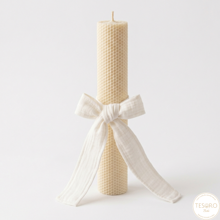 Botez - lumânare-botez-din-ceară-de-albine-ivory-35cm-cu-fundă-din-muselină