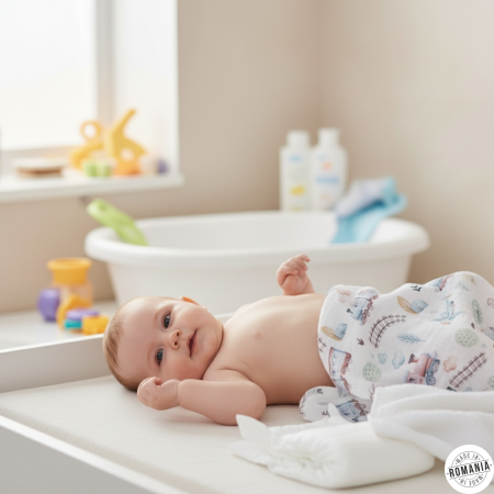 paturica-premium-din-muselina-bambus-si-bumbac-model-trenulet-70x100-cm