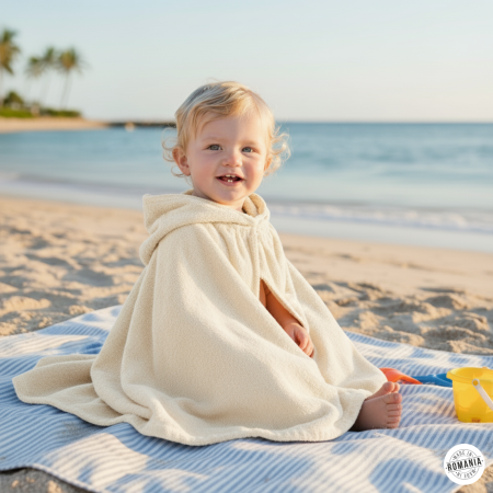 Prosop bebe cu gluga | Frotir premium 95x75 cm