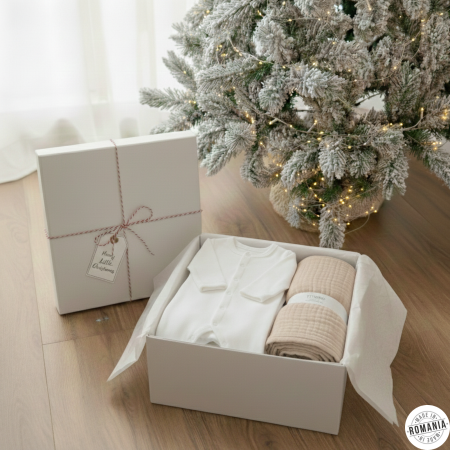 Cadouri - Set cadou alint de catifea alb-bej