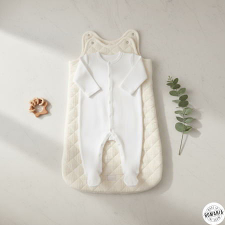 Sisteme de înfășat și saci de dormit - Set cadou "Vis de iarnă" - Sac de dormit matlasat și salopetă delicată