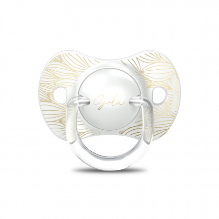 Suzeta fiziologica SX Pro din silicon 0-6 luni Bej Gold Premium [0]