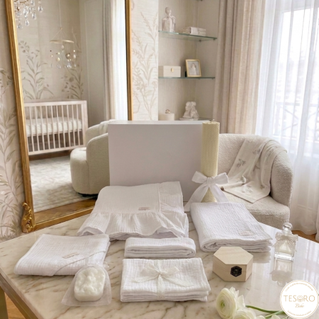 Botez - Trusou Botez Premium din Muselină - Set Complet Tesoro Bebe