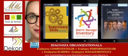 DIAGNOZA ORGANIZATIONALA: EVALUAREA COMPETENTELOR & PERFORMANTELOR & EVALUAREA MANAGEMENTULUI & EVALUARE CULTURA ORGANIZATIONALA & EVALUARE 360 GRADE (Evaluator licentiat: Mirela Minciu (Gîlcă) [1]