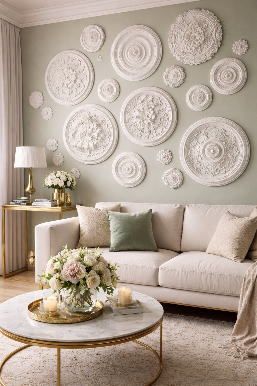 Rozete decorative montate pe pereți – trendul de design interior care transformă pereții în opere decorative