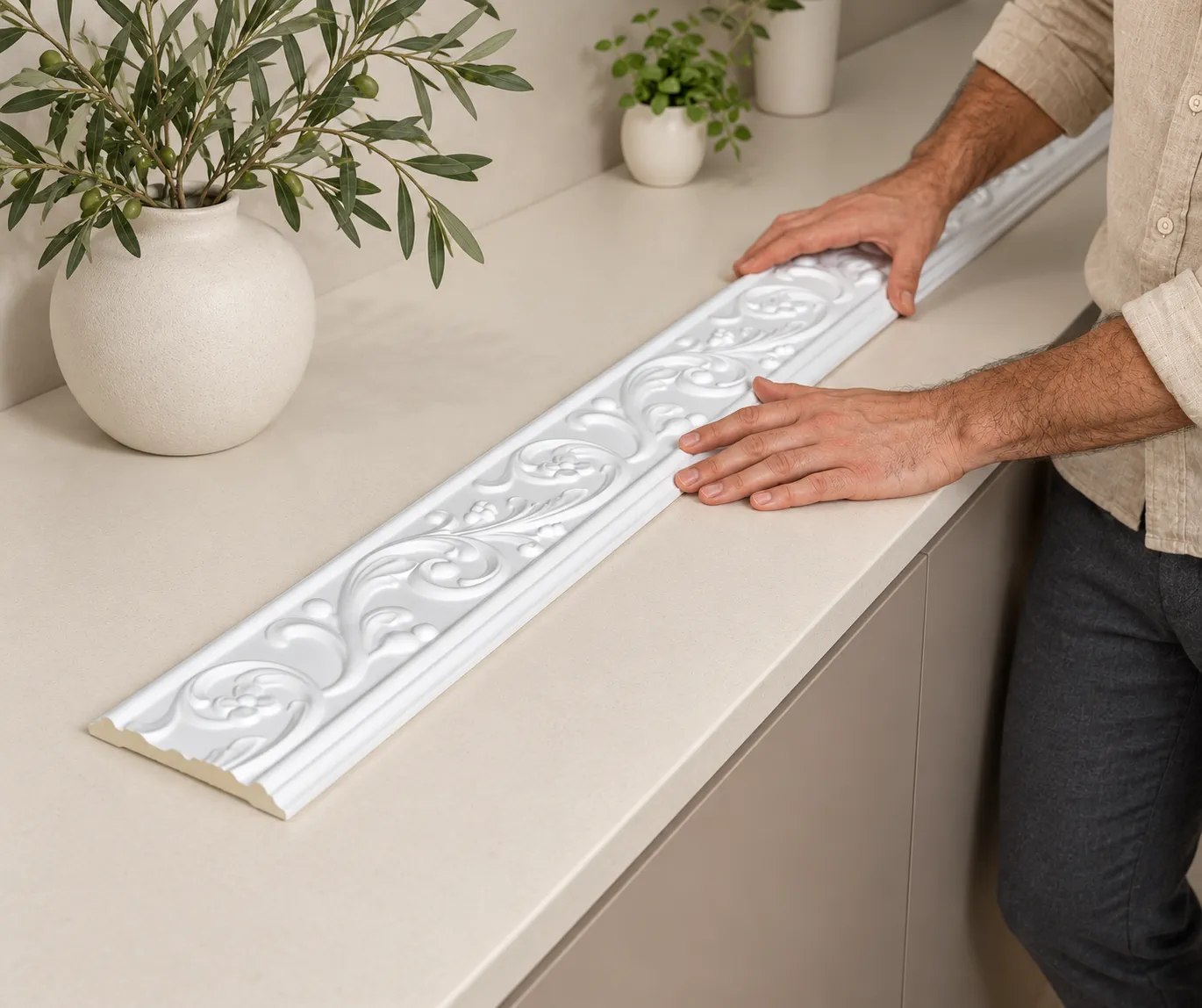 Bagheta decorativa perete din poliuretan 12.3 x 1.6 cm - CR746 [4]