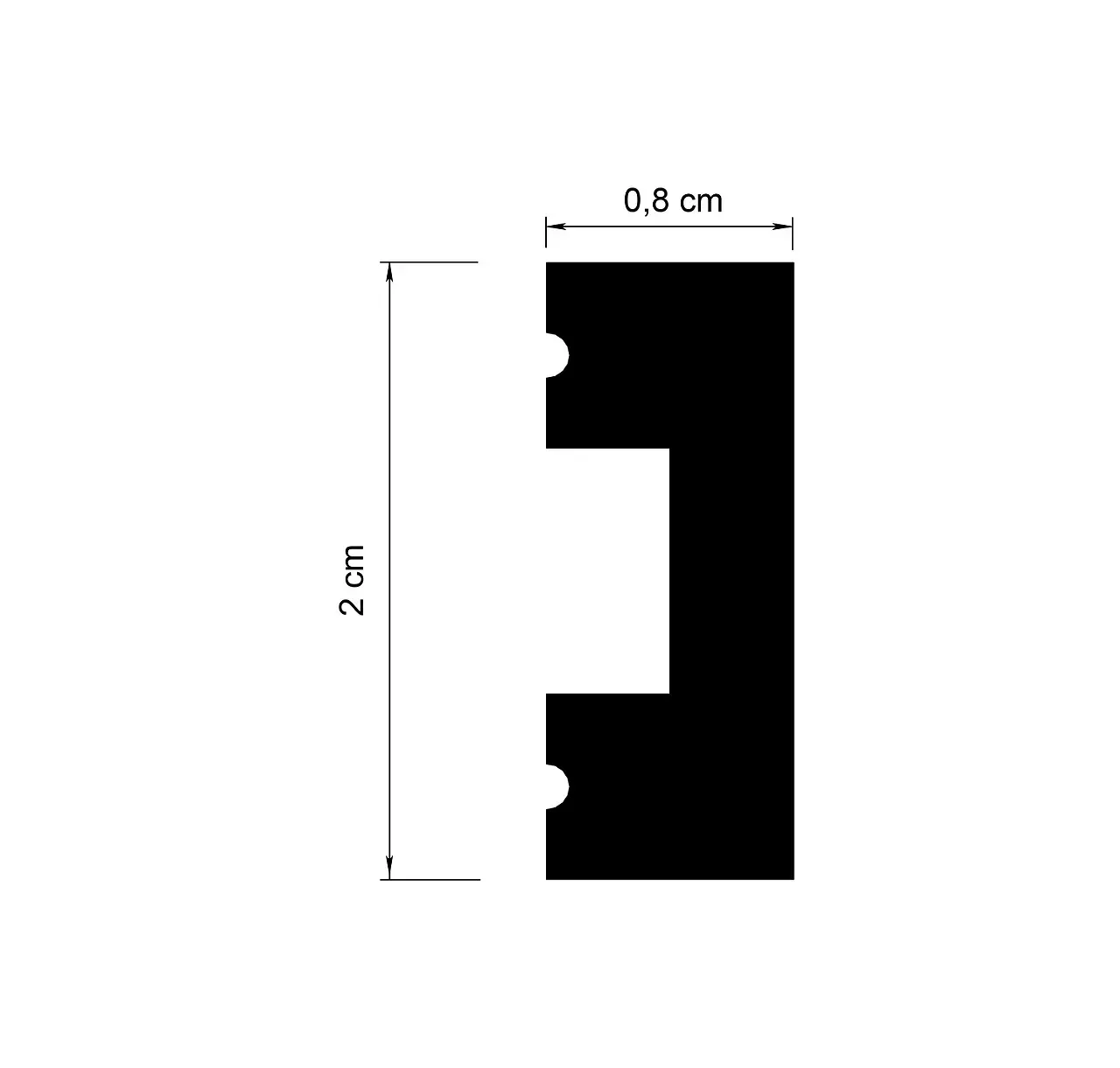 Bagheta decorativa perete pentru chenare din polimer rigid 2 x 0.8 cm - HCR534 [3]