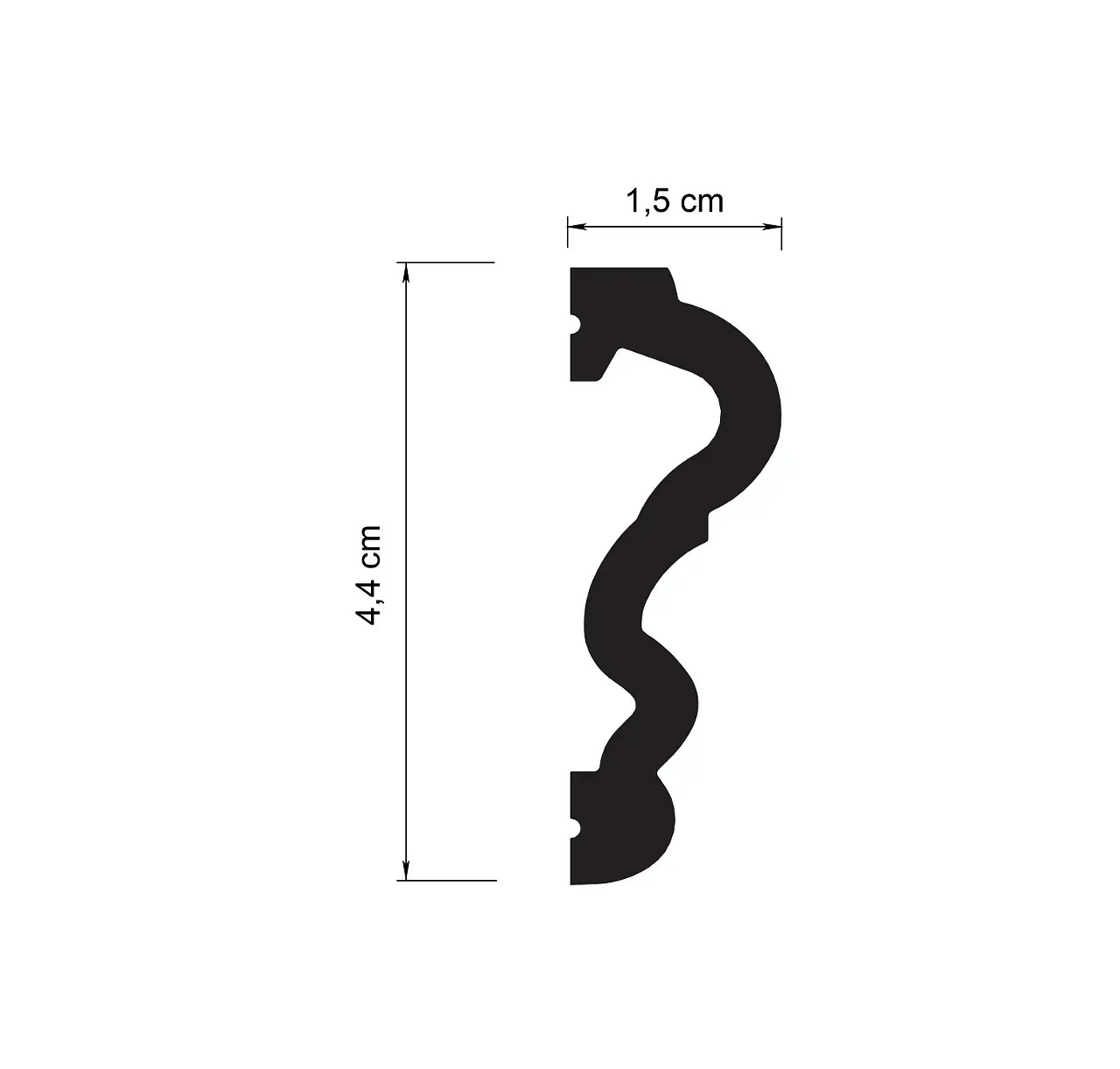 Bagheta decorativa perete pentru chenare din polimer rigid 4.4 x 1.5 cm - HCR533 [3]