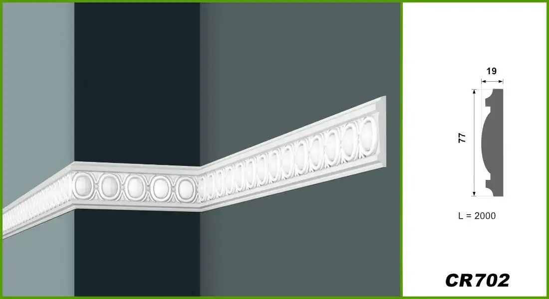 Bagheta decorativa perete pentru chenare din poliuretan 7.7 x 1.9 cm - CR702 [5]