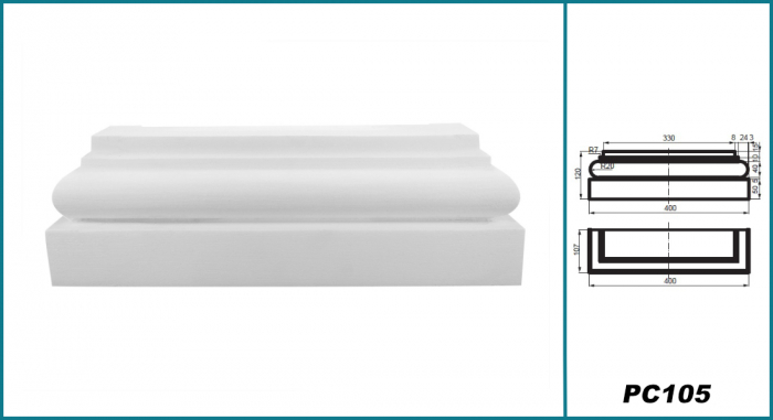 Baza pilastru, PC 105, 40cm x 12cm x 10.7cm [2]