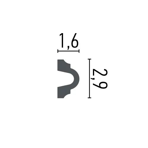 Brau decorativ, din HDP, HCR 501, 2.9cmx1.6cmx200cm [2]