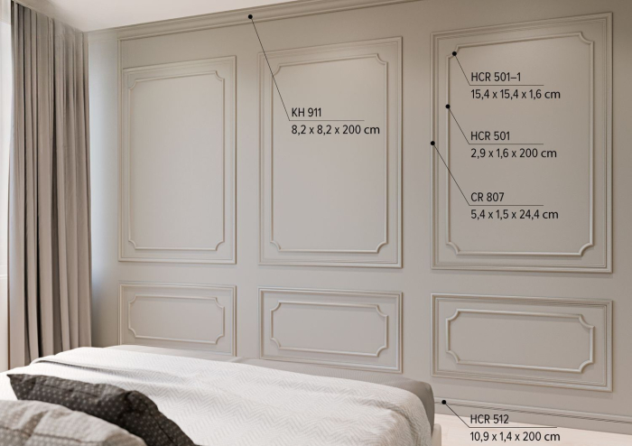 Brau din poliuretan, Grand Decor CR 807, 5.4cmx1.5cmx200cm [15]