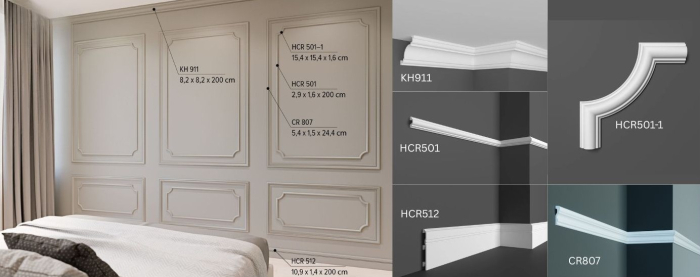 Brau din poliuretan, Grand Decor CR 807, 5.4cmx1.5cmx200cm [16]