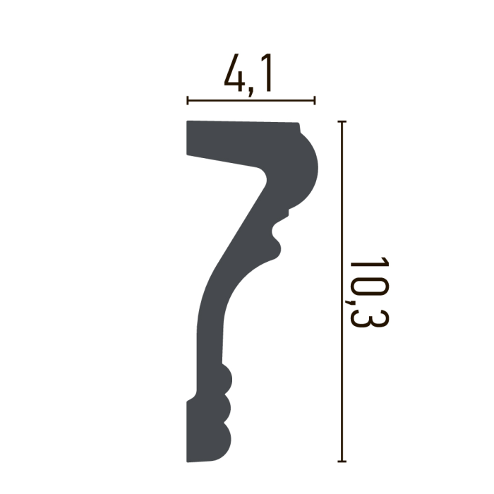 Brau din poliuretan, Grand Decor CR 812, 10.3cmx4.1cmx200cm [2]