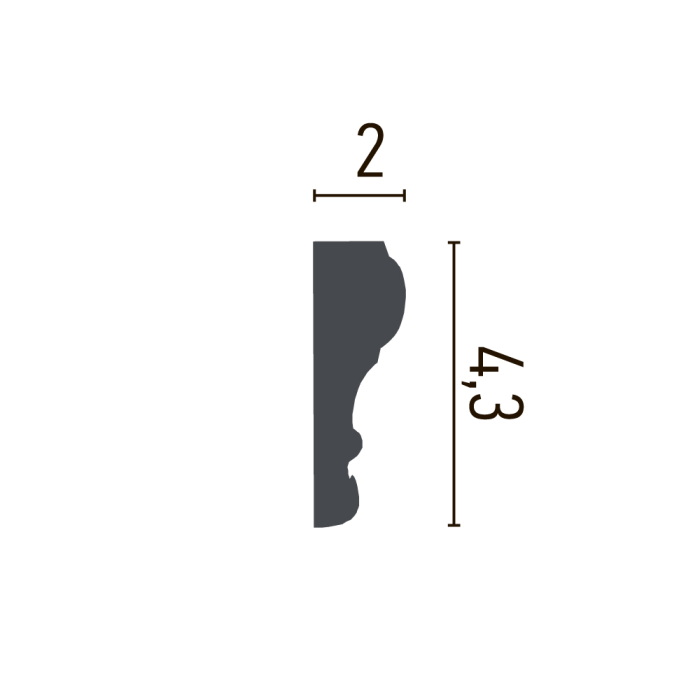 Brau din poliuretan, Grand Decor CR 818, 4.3cm x2cmx200cm [3]