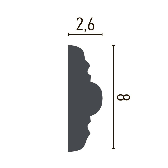 Brau din poliuretan, Grand Decor CR 963, 8.2cmx2.8cmx200cm [2]