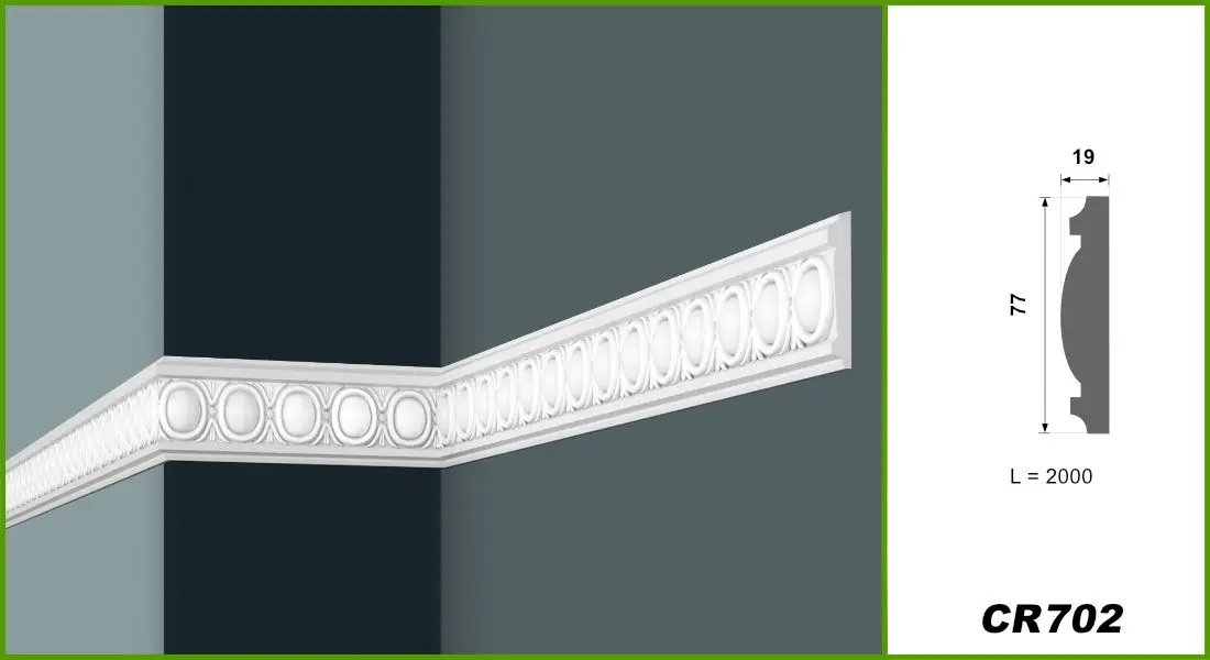 Brau din poliuretan, Grand Decor CR702, 7.7cmx1.9cmx200cm [3]