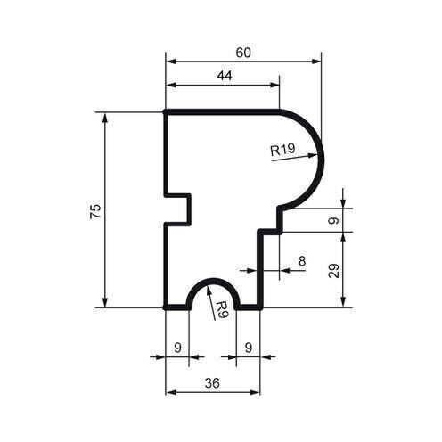 Brâu pentru exterior, MC 102, 7.5cm x 6cm x 200cm [2]