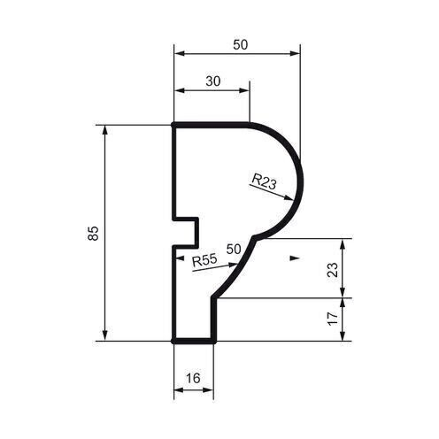 Brâu pentru exterior, MC 104, 8.5cm x 5cm x 200cm [2]