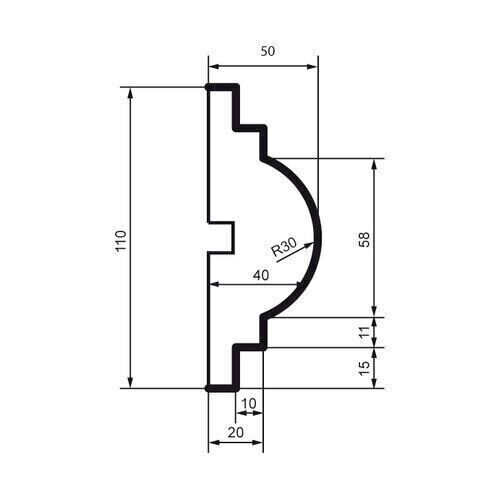 Brâu pentru exterior, MC 113, 11cm x 4cm x 200cm [2]