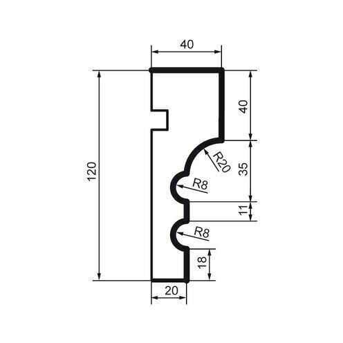 Brâu pentru exterior, MC 116, 12cm x 4cm x 200cm [2]