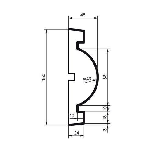 Brâu pentru exterior, MC 127, 15cm x 4.5cm x 200cm [2]