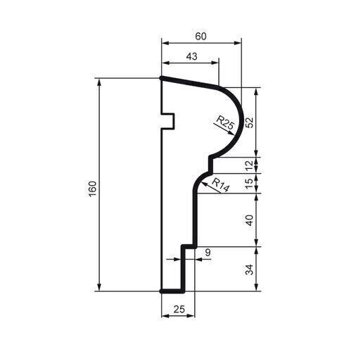 Brâu pentru exterior, MC 130, 16cm x 6cm x 200cm [2]
